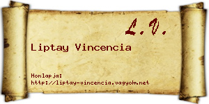 Liptay Vincencia névjegykártya